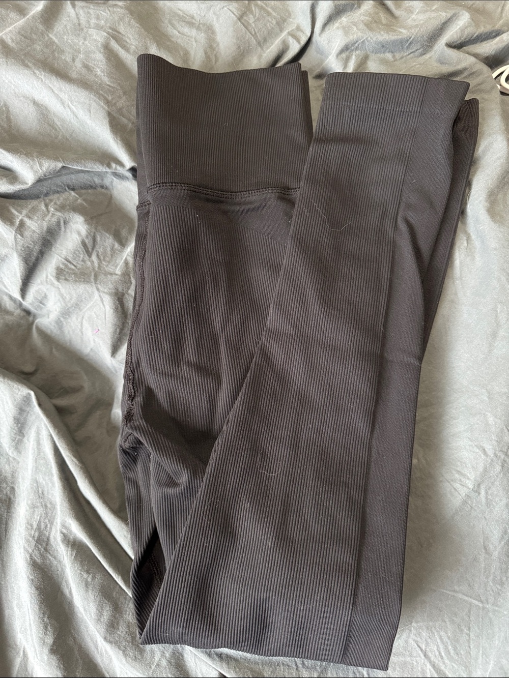 Athleta Black Ribbed High-Waist Leggings
